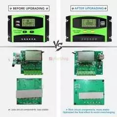 Contrôleur de Charge Solaire PWM 50A 12V/24V Intelligent | Double USB & Écran LCD