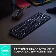 Clavier sans fil Bluetooth Logitech MX Keys - rétro-éclairage compatible Windows et macOS - QWERTY Anglais