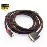 Câble HDMI vers DVI 2 Voies Full HD 1080P Plaqué Or 3M 24+1 DVI-D