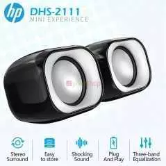 Haut-Parleurs HP DHS-2111 Stéréo | USB Alimenté | LED/RGB Gaming | Bureau Compact