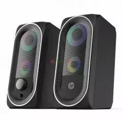 Haut-Parleur HP DHE-6001 | Stéréo USB Compact | LED Rétro-éclairage | Bureau & Gaming