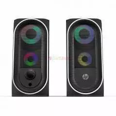 Haut-Parleur HP DHE-6001 | Stéréo USB Compact | LED Rétro-éclairage | Bureau & Gaming