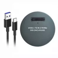 Boîtier SSD USB 3.1 Type-C vers PCI-E M.2 NVMe pour Windows OSX Linux Silver