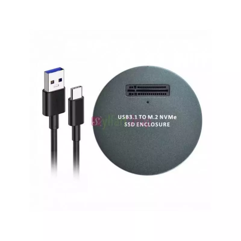 Boîtier SSD USB 3.1 Type-C vers PCI-E M.2 NVMe pour Windows OSX Linux Silver