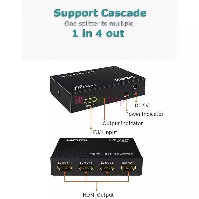 Splitter HDMI MT-VIKI MT-SP104M 1 en 4 sorties Full Ultra HD 1080P 4K/2K 1X4 Port