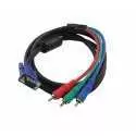 Câble vidéo VGA 15 broches vers 3RCA mâle vers mâle de 1.5 mètres pour DVD HD et projecteur