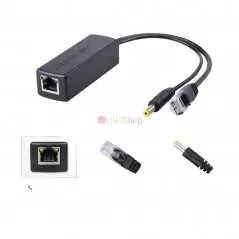 Splitter Poe 10/100 Mbps 12 V/1 A 5,5 x 2,1 mm DC IEEE 802.3af conforme pour caméra CCTV