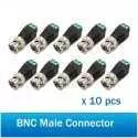 Paquets de 10 Connecteur BNC métallique mâle avec connecteur cc, pour caméra de vidéosurveillance