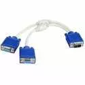 Adaptateur VGA 15 broches PC mâle vers 2 femelles Double bi-écrans