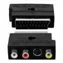 Scart Vers 3 Rca Svhs S-VIDEO Adaptateur Phono Câble Audio Vidéo TV Av