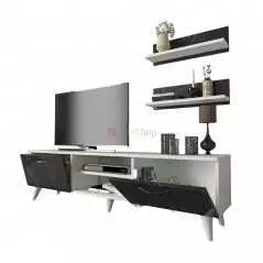 Ensemble meuble tv geacles blanc marbre 1.80 cm T807