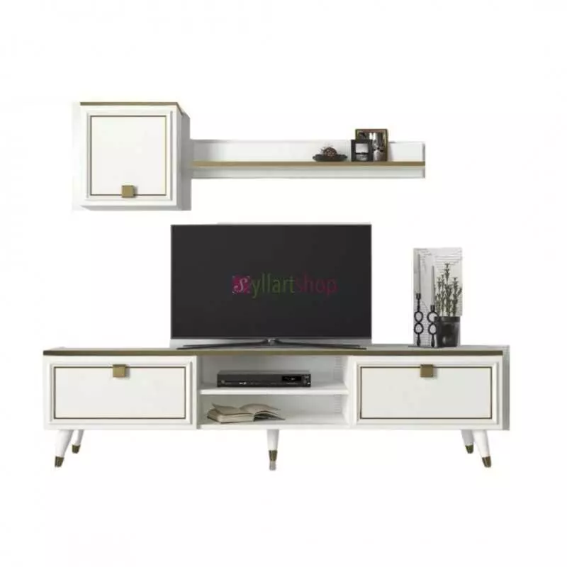 Ensemble meuble TV grew blanc marbre 1.80m T808/B808