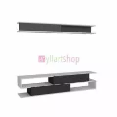 Ensemble meuble TV sims marron blanc T908 1.80M