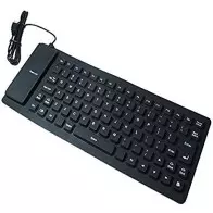 Clavier USB Filaire Portable Flexible Ultra Slim Silicone Pliable Étanche (Noir)