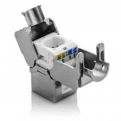 Module Keystone RJ45 CAT6A FTP 180° | Blindé pour Réseaux 10 Gigabit