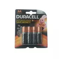 Lot de 4 piles alcalines 1.5V AA Duracell LR06/MN1500