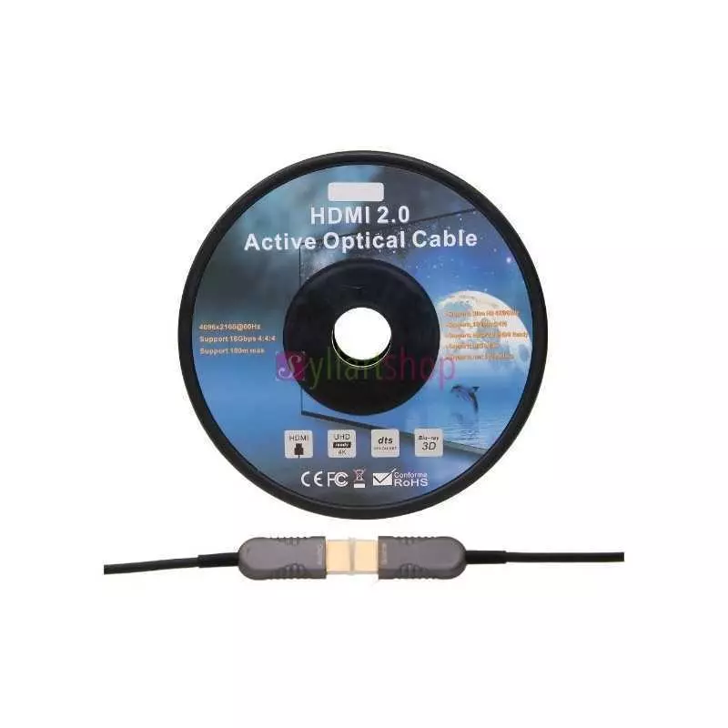 Câble HDMI Optique Actif 4K / 8K, AOC fibre optique, 50 mètres