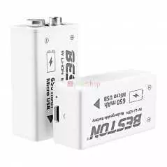 Batterie rechargeable au lithium-ion BESTON USB 9v 650mAh
