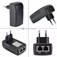 Alimentation électrique 24v0.5a poe 2pin / 12w adaptateur Ethernet pour caméra de sécurité CCTV, téléphone