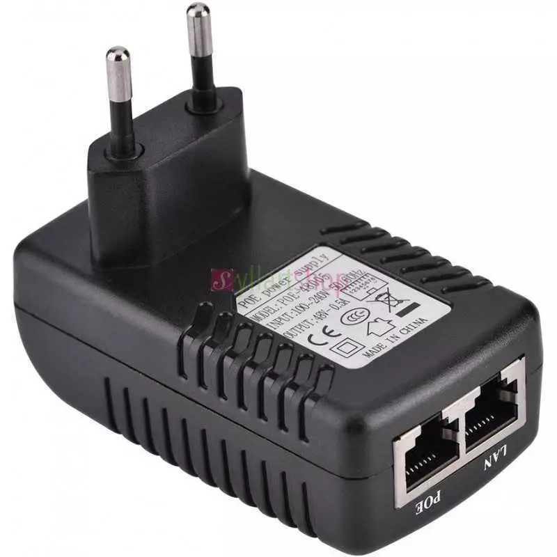 Adaptateur PoE Passif 24V 0.5A (12W) | Injecteur d'Alimentation pour Caméras IP / Téléphones VoIP