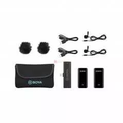 Système de microphone sans fil BOYA PAR-XM6 S4 double canal ultracompact 2,4 GHz