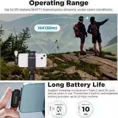 Microphone cravate sans fil 2,4 GHz BOYA BY-WM3T2-D2 pour iPhone 7/8/x/11/12 iPad avec Lightning 2 émetteurs 1 récepteur