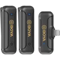 Microphone cravate sans fil 2,4 GHz BOYA BY-WM3T2-D2 pour iPhone 7/8/x/11/12 iPad avec Lightning 2 émetteurs 1 récepteur