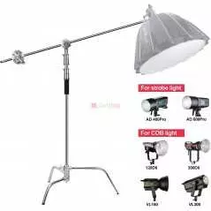 Support d'eclairage studio professionnel à usage intensif avec têtes de préhension