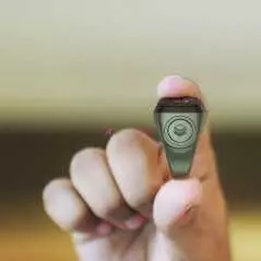 Chapelet intelligente en forme de bague iQIBLA M0220SR pour zikr et tasbih et rappels de temps de prières