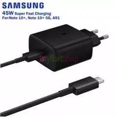Chargeur Ultra Rapide Samsung 45W Original | Power Delivery 3.0 (PPS) | Câble USB-C Inclus