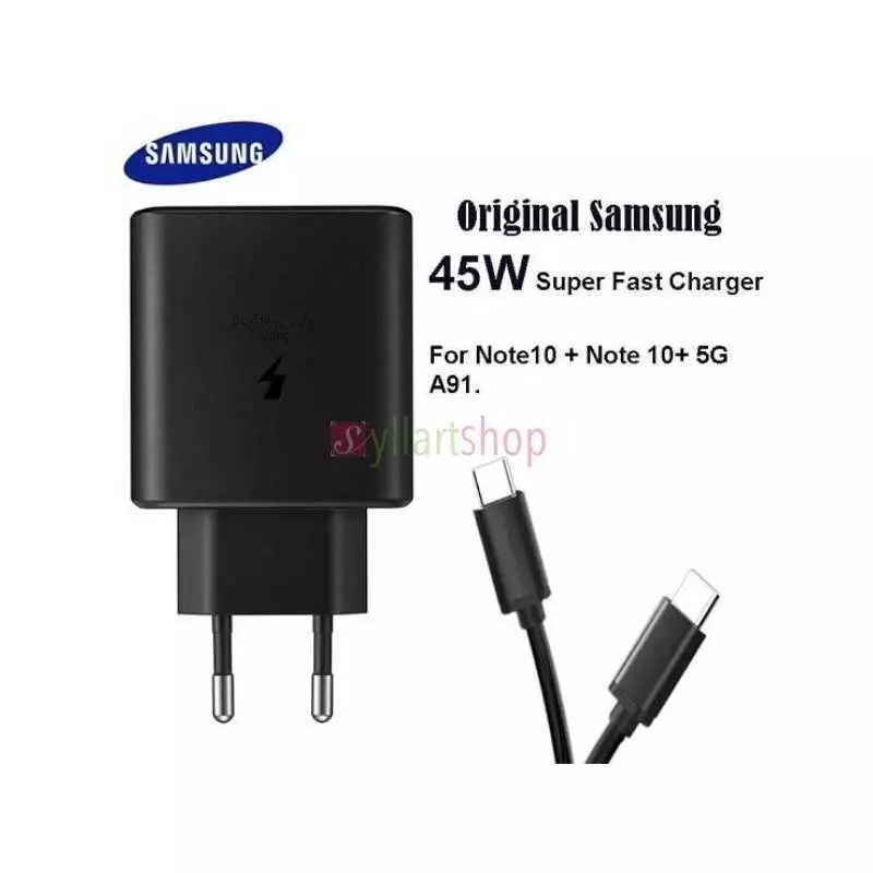 Chargeur Ultra Rapide Samsung 45W Original | Power Delivery 3.0 (PPS) | Câble USB-C Inclus