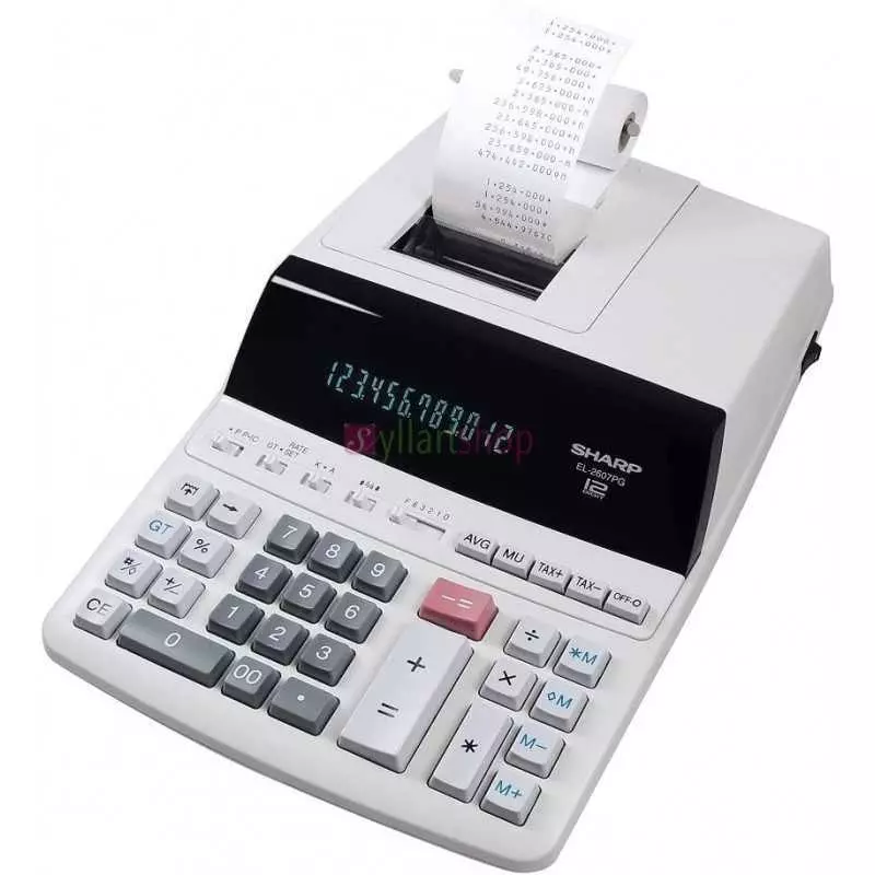 Calculatrice de bureau SHARP EL-2607V Gris | 12 Chiffres | Double Alimentation