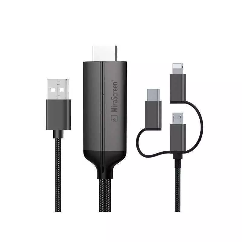 Câble MiraScreen LD36 USB vers HDTV 3 en 1 | Affichage HD Universel pour Téléphone et Tablette