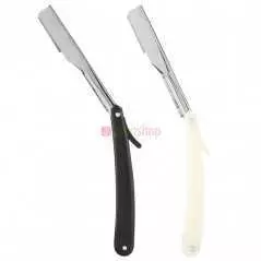 Rasoir manuel professionnel à bord droit, en acier inoxydable, tranchant, pliant, avec lame droite