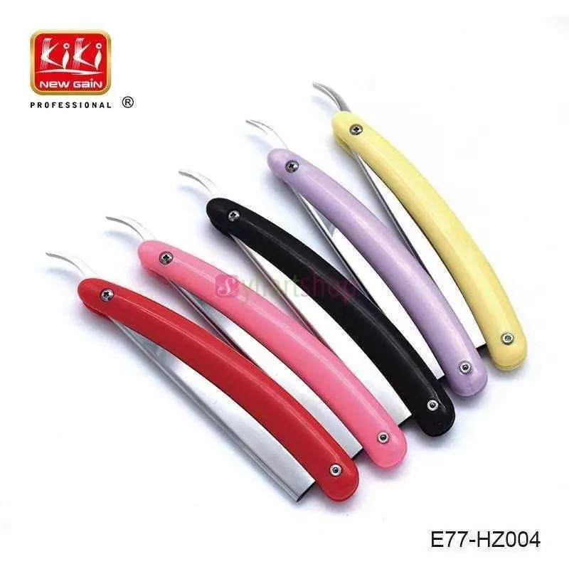 Rasoir manuel professionnel à bord droit, en acier inoxydable, tranchant, pliant, avec lame droite