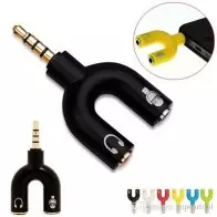 Adaptateur Audio Câble U Type jack 3.5mm Sortie Câble Mâle à 2 Femelle