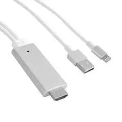 Câble Lightning Mâle vers HDMI Mâle Avec Alimentation USB MiraScreen L6M 1 mètre