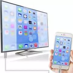 Câble Lightning Mâle vers HDMI Mâle Avec Alimentation USB MiraScreen L6M 1 mètre