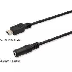 Mini adaptateur secteur DC DC3.5x1.1mm vers Mini USB 5V DC pour camera DSLR