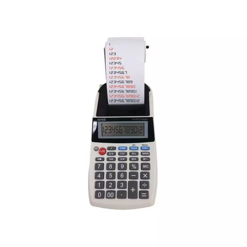 Calculatrice d'impression portable Datexx LP-50 | 12 Chiffres | Compacte & Silencieuse