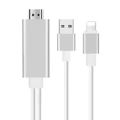 Câble Lightning Mâle vers HDMI Mâle Avec Alimentation USB MiraScreen L6M 1m