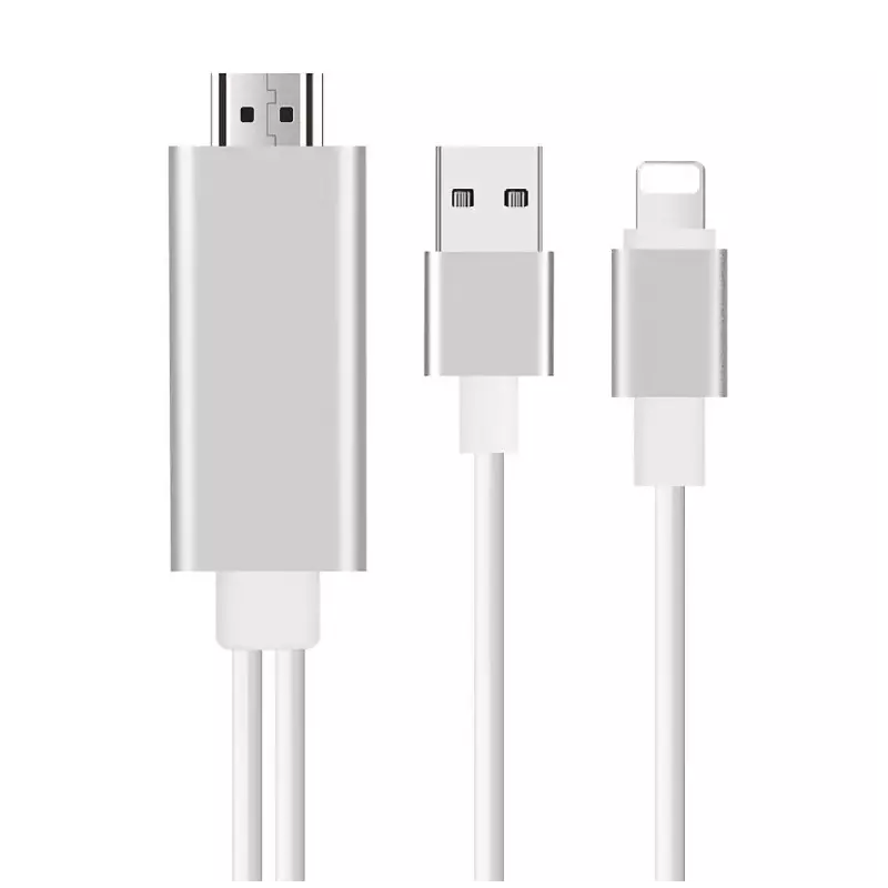 Câble Lightning Mâle vers HDMI Mâle Avec Alimentation USB MiraScreen L6M 1m
