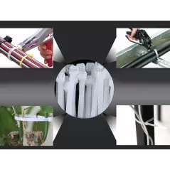 Attache en Nylon auto bloquantes lot de 100 pièces 5x100mm en plastique blanc