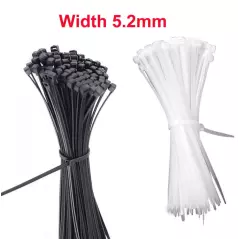 Attache de câble en nylon auto bloquant 100 pièces de 8x500mm en plastique blanc