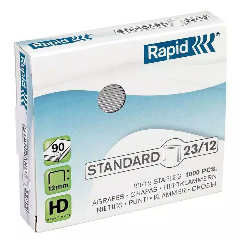Boite de 1000 agrafes galvanisées Standard 23/12mm RAPID
