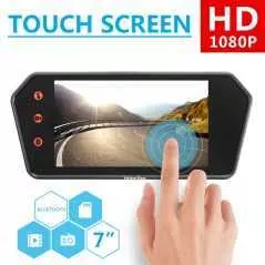 Moniteur de rétroviseur de voiture à écran tactile Bluetooth MP5 Internet TF USB HD 1080p LCD Mirror PAL NTSC voiture 7"