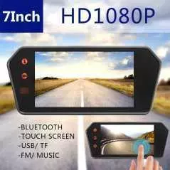 Moniteur de rétroviseur de voiture à écran tactile Bluetooth MP5 Internet TF USB HD 1080p LCD Mirror PAL NTSC voiture 7"