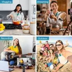 Microphone Lavalier sans fil micro cravate double K9-C-2IN1 Type-C pour android USB C, enregistrement audio vidéo