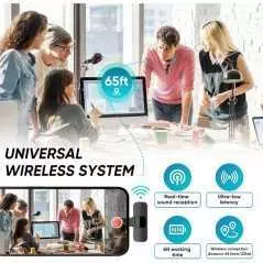 Microphone Lavalier sans fil micro cravate double K9-C-2IN1 Type-C pour android USB C, enregistrement audio vidéo
