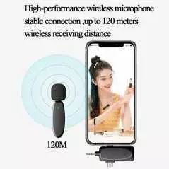 Microphone cravate sans fil double micro à revers pour Camera, MICRO CRAVATE SANS FIL AP003-3IN1,synchronisation automatique